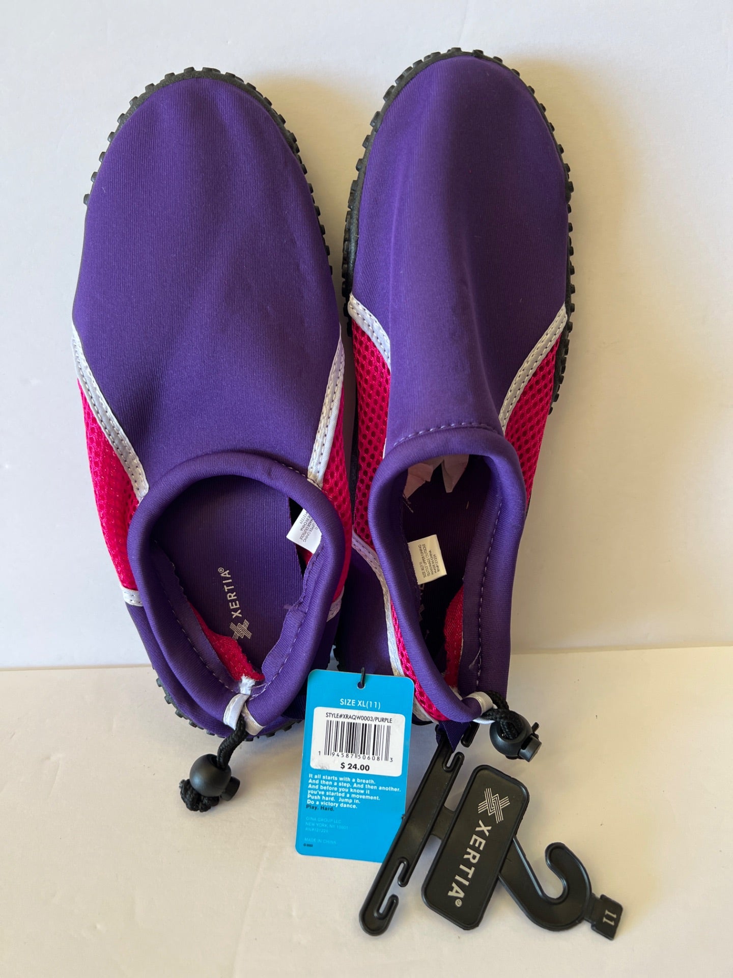 Aqua Shoes with Drawstring - Purple/Pink - Size XL (11) (Retail Price $24)