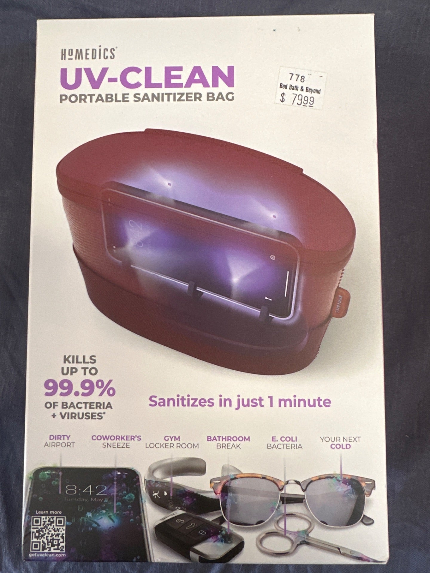 HoMedics UV-Clean Portable Sanitizer Bag (Retail Price $79.99)