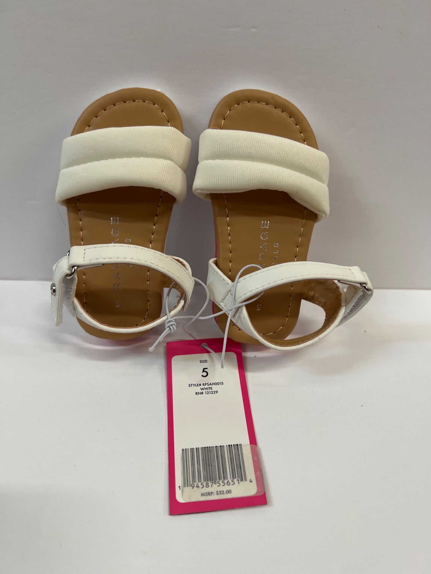 Rampage - White Ankle-Strap Sandal - Girls Size 5 (Retail Price $32)