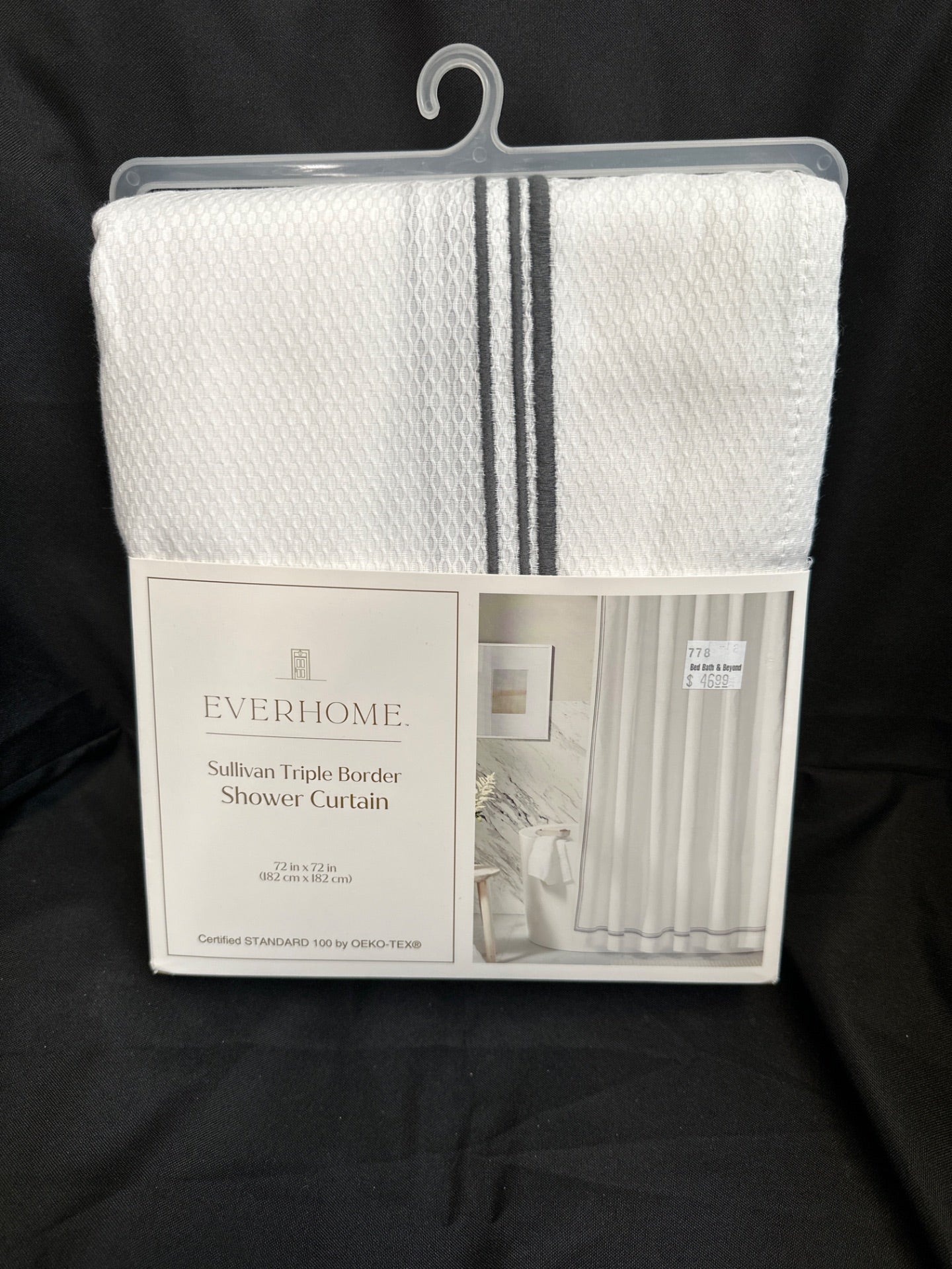 Everhome Sullivan 72-Inch X 72-Inch Shower Curtain in Iron Gate (Retail Price $46.99)