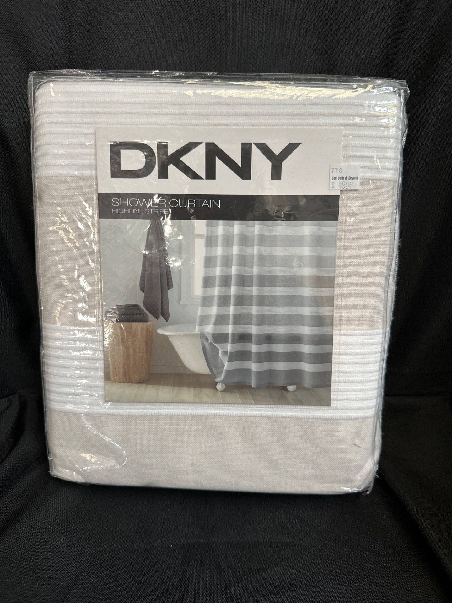 DKNY Highline Stripe 72-Inch X 72-Inch Shower Curtain in Grey (Retail Price $49.99)