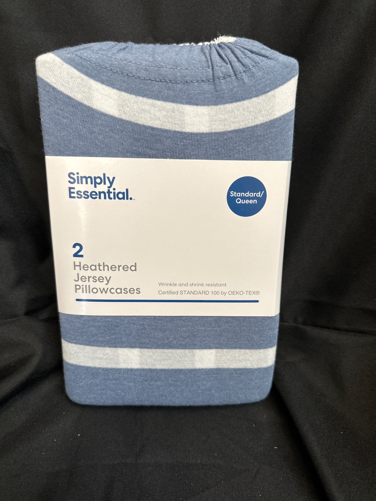 Simply Essential Jersey Standard/queen Pillowcases in Blue Stripe (Set of 2) (Retail Price $17)