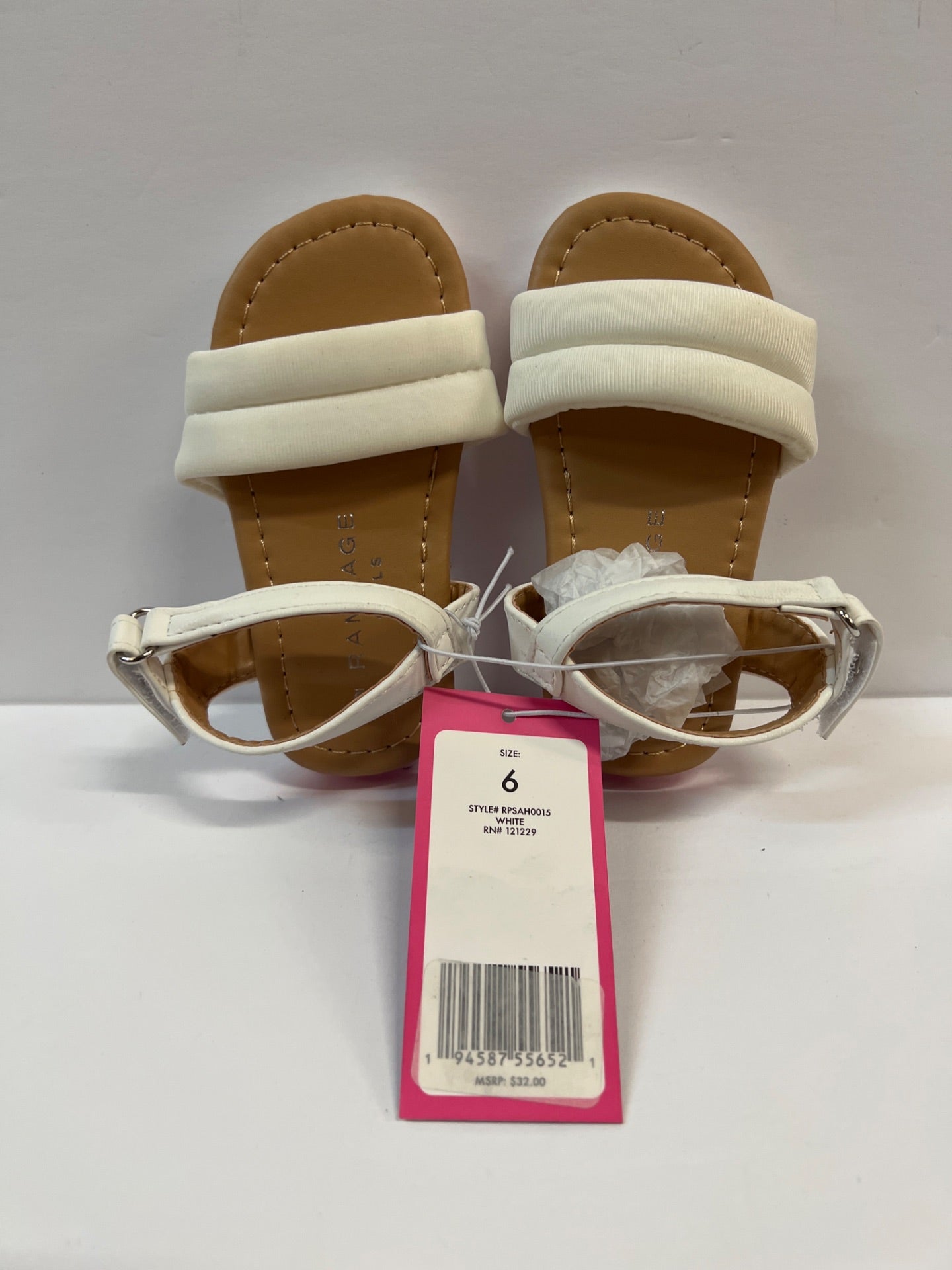 Rampage - White Ankle-Strap Sandal - Girls Size 6 (Retail Price $32)