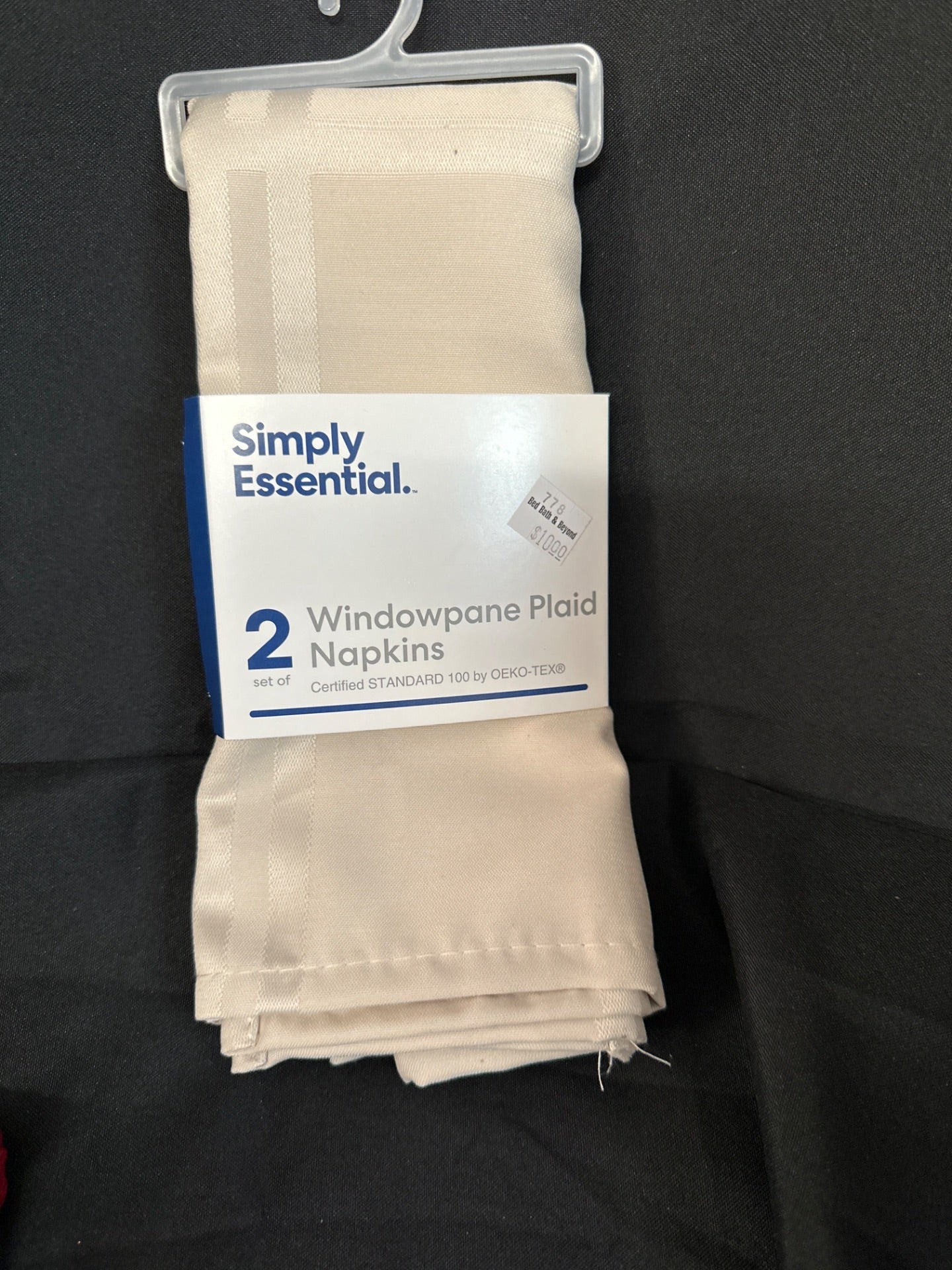 Simply Essential Solid Windowpane Napkins in Sand (Set of 2) (Retail Price $10)