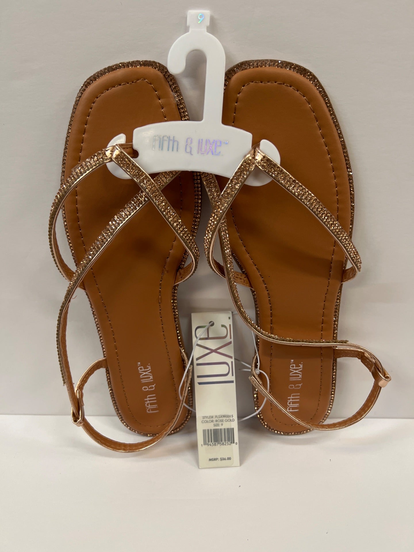 Womens Fifth & Luxe Metallic Strappy Sandals - Size 9 (Retail Price $36)