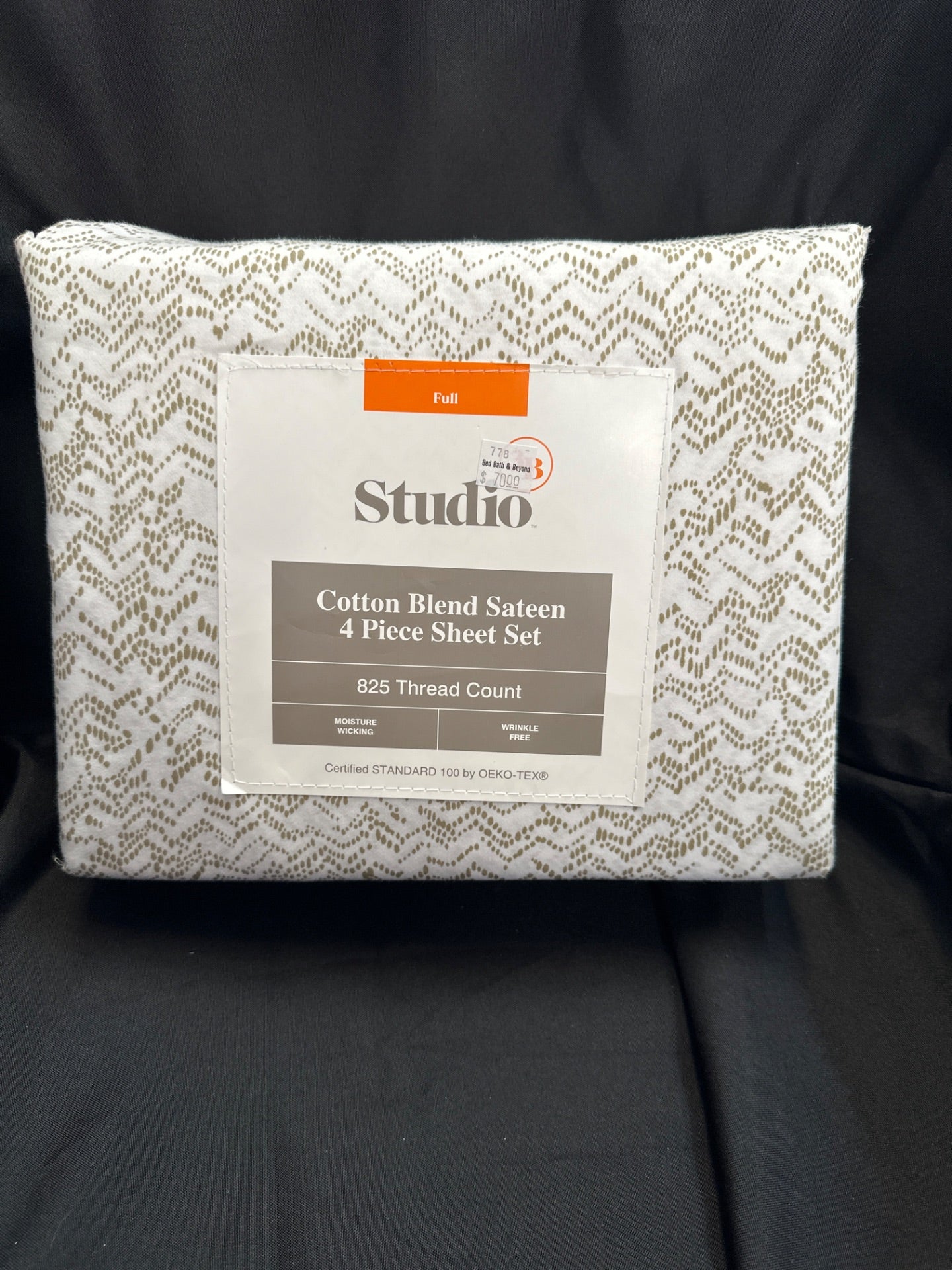 Studio 3B Printed 825-Thread-Count Full Sheet Set in Gold (Retail Price $70)