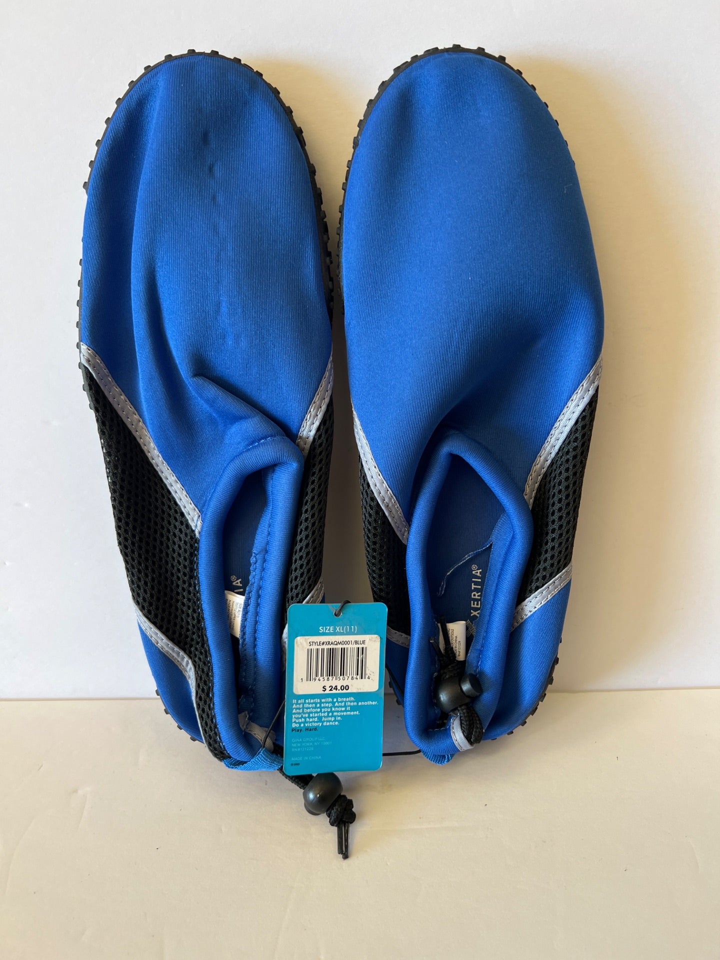 Aqua Shoes with Drawstring - Blue/Black - Size XL (11) (Retail Price $24)