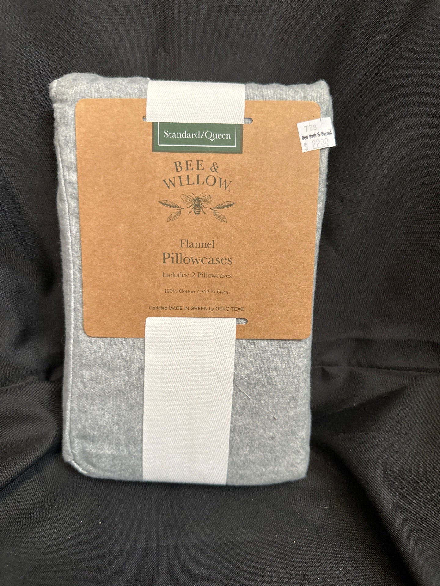 Bee & Willow Cotton Flannel Standard/Queen Pillowcases in Heather Grey (Set of 2) (Retail Price $22)