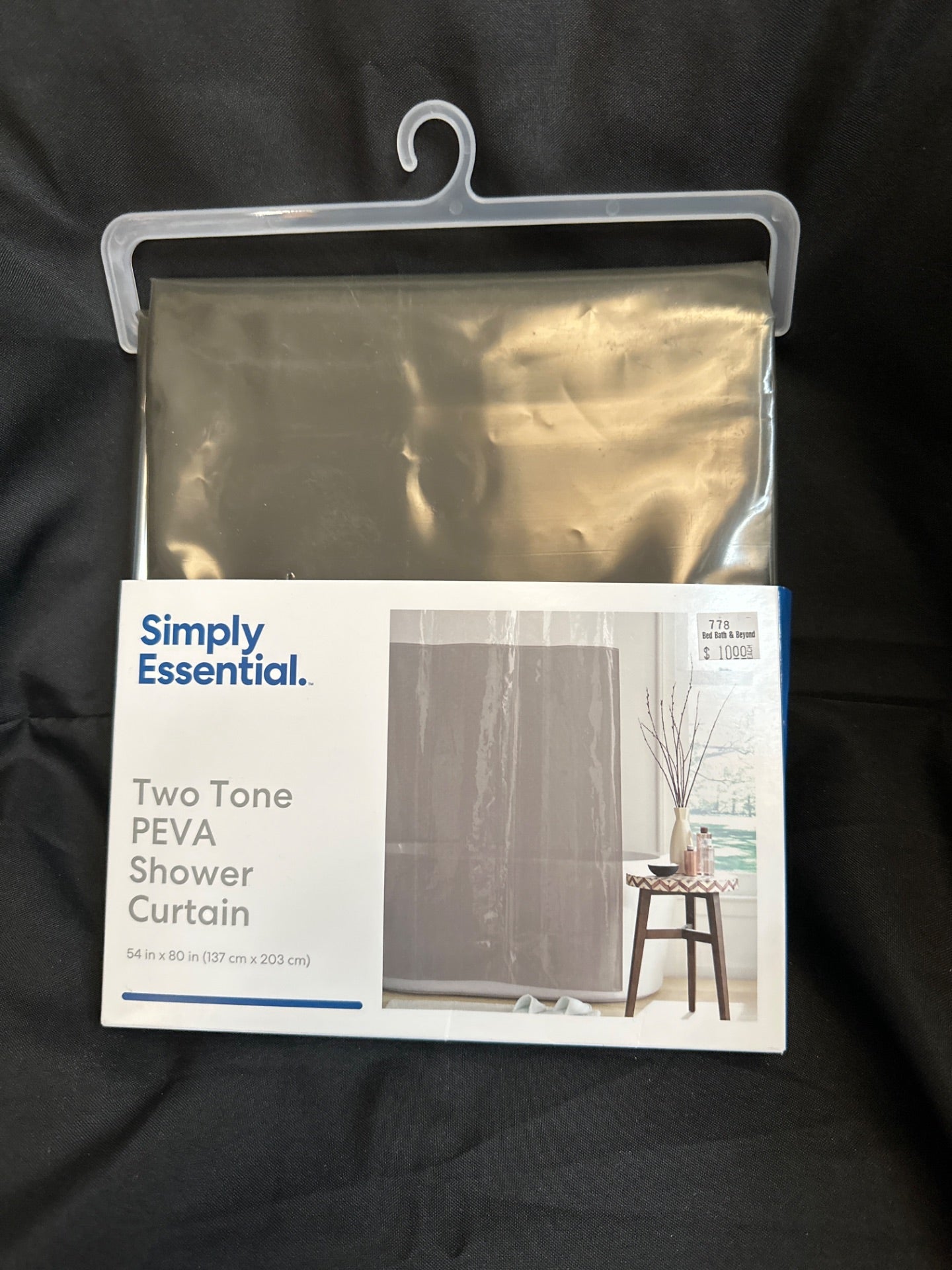 Simply Essential- Two Tone PEVA Shower Curtain - 54 in x 80 in (Retail Price $10)