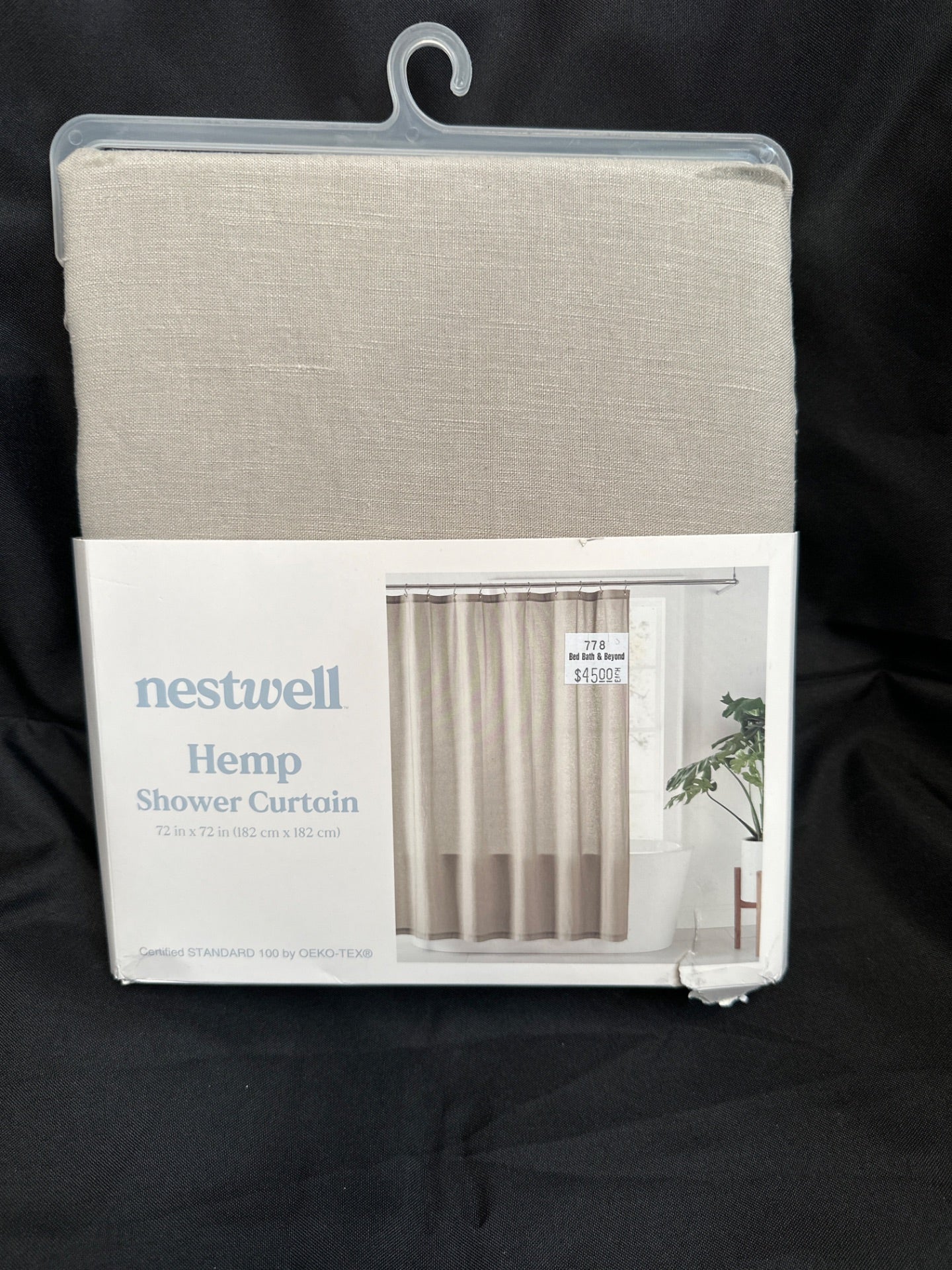 Nestwell Hemp Shower Curtain - Color: Dove - 72in x 72in (Retail Price $45)