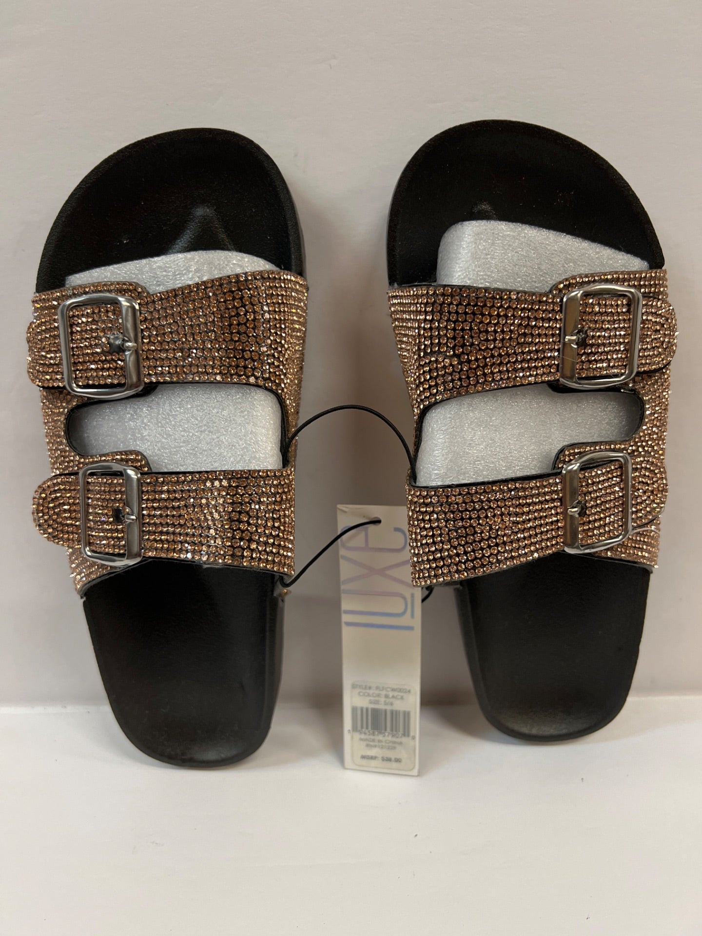 Fifth & Luxe Rose Gold Rinestone 2 Strap Sandals - Size 5/6 (Retail Price $28)