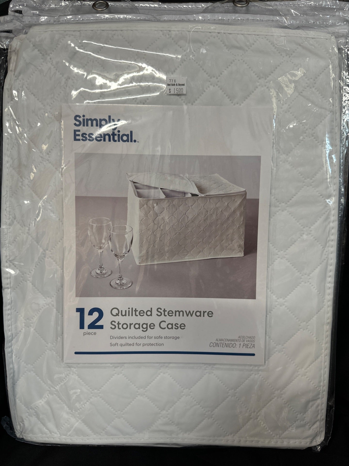 Simply Essential Quilted Stemware Storage Set in White (Retail Price $15)