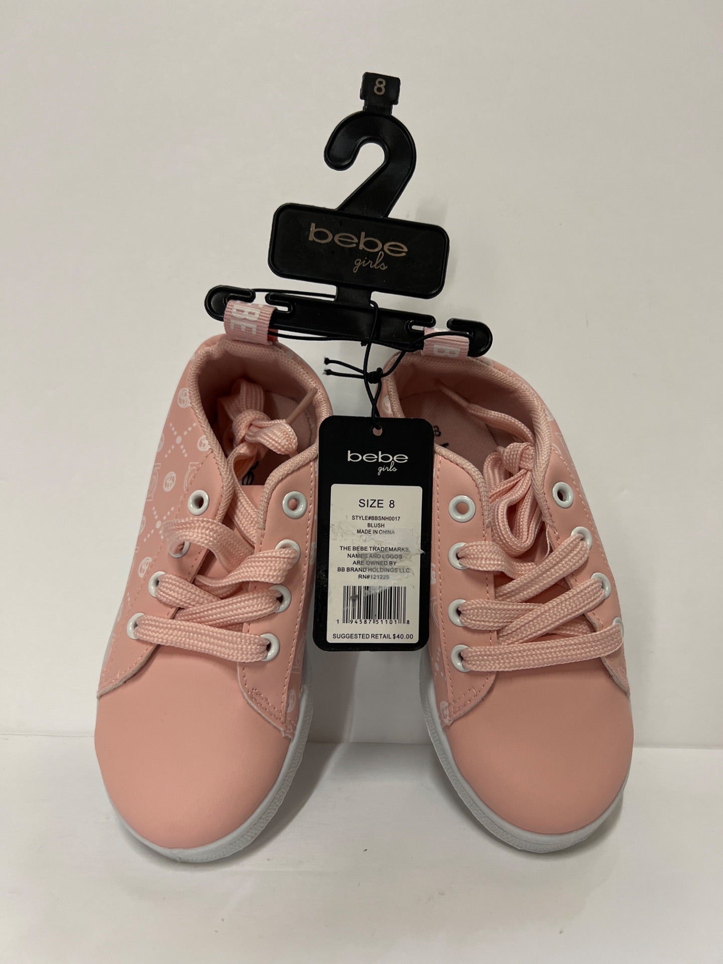 Bebe Pink & White Sneaker - Girls - Size 8 (Retail Price $40)