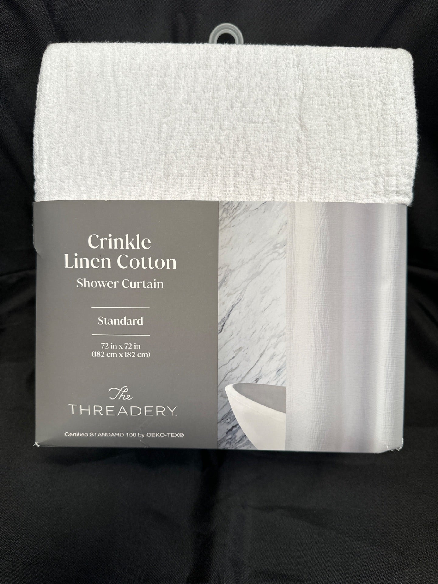 The Threadery™ 72-Inch x 72-Inch Linen/Cotton Standard Shower Curtain in Bright White (Retail Price $65)