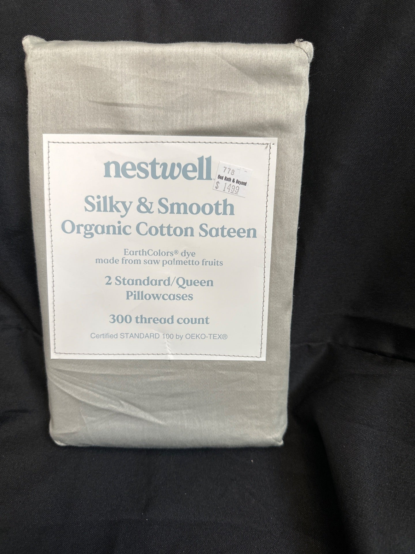 Nestwell Organic Cotton 300-Thread-Count Pillowcases in Light Forest (Set of 2) (Retail Price $14.99)