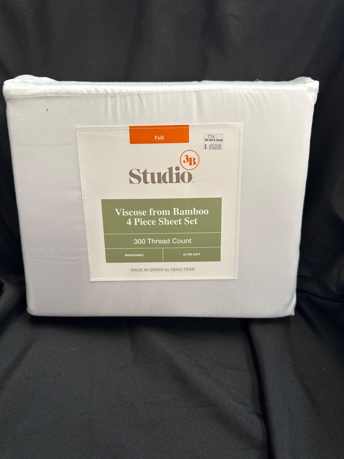 Studio 3B Viscose Made from Bamboo 300-Thread-Count Full Sheet Set in White (Retail Price $85)