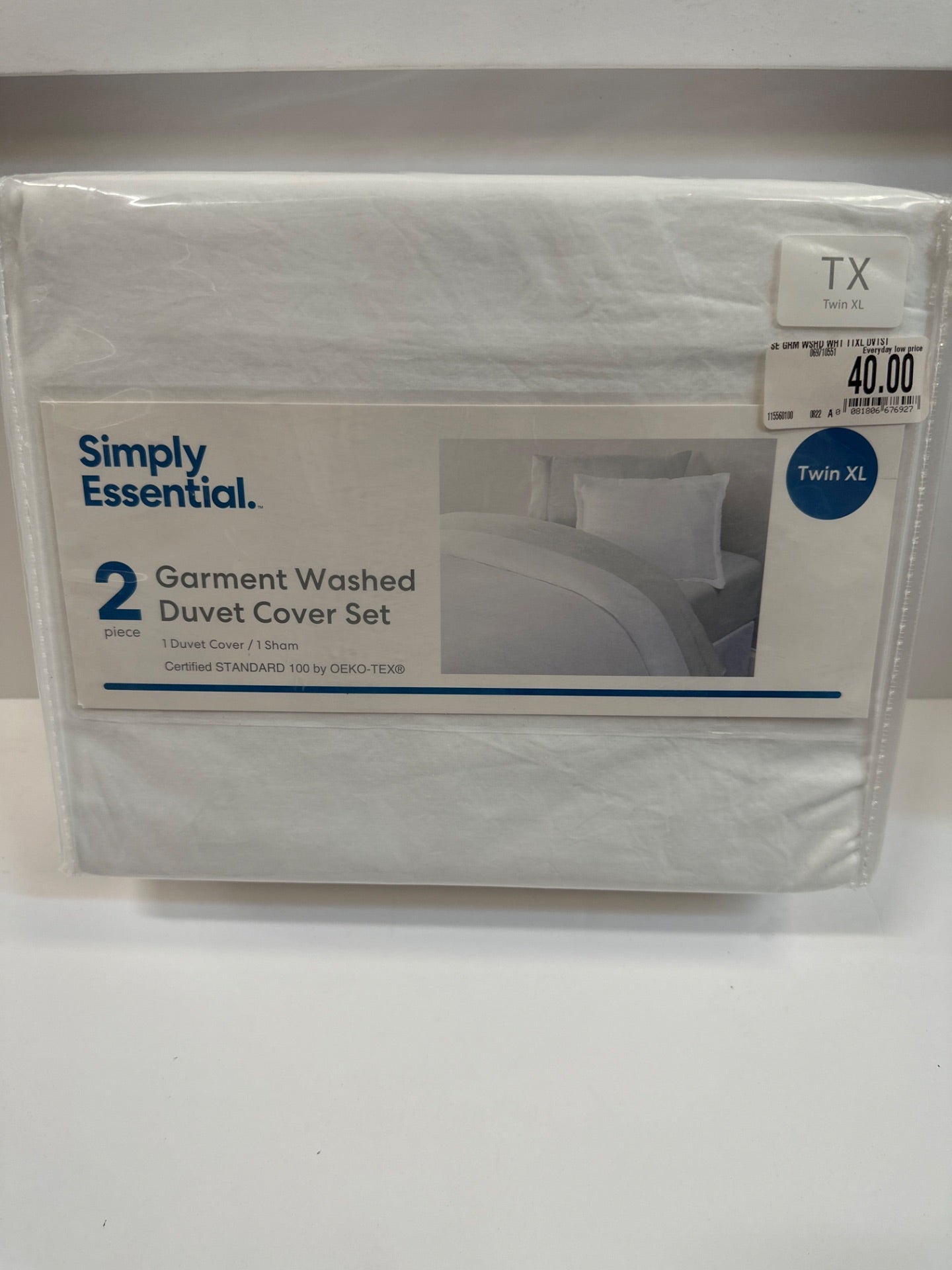 Simply Essential Garment Washed 2-Piece Twin/Twin XL Duvet Cover Set in White (Retail Price $40)