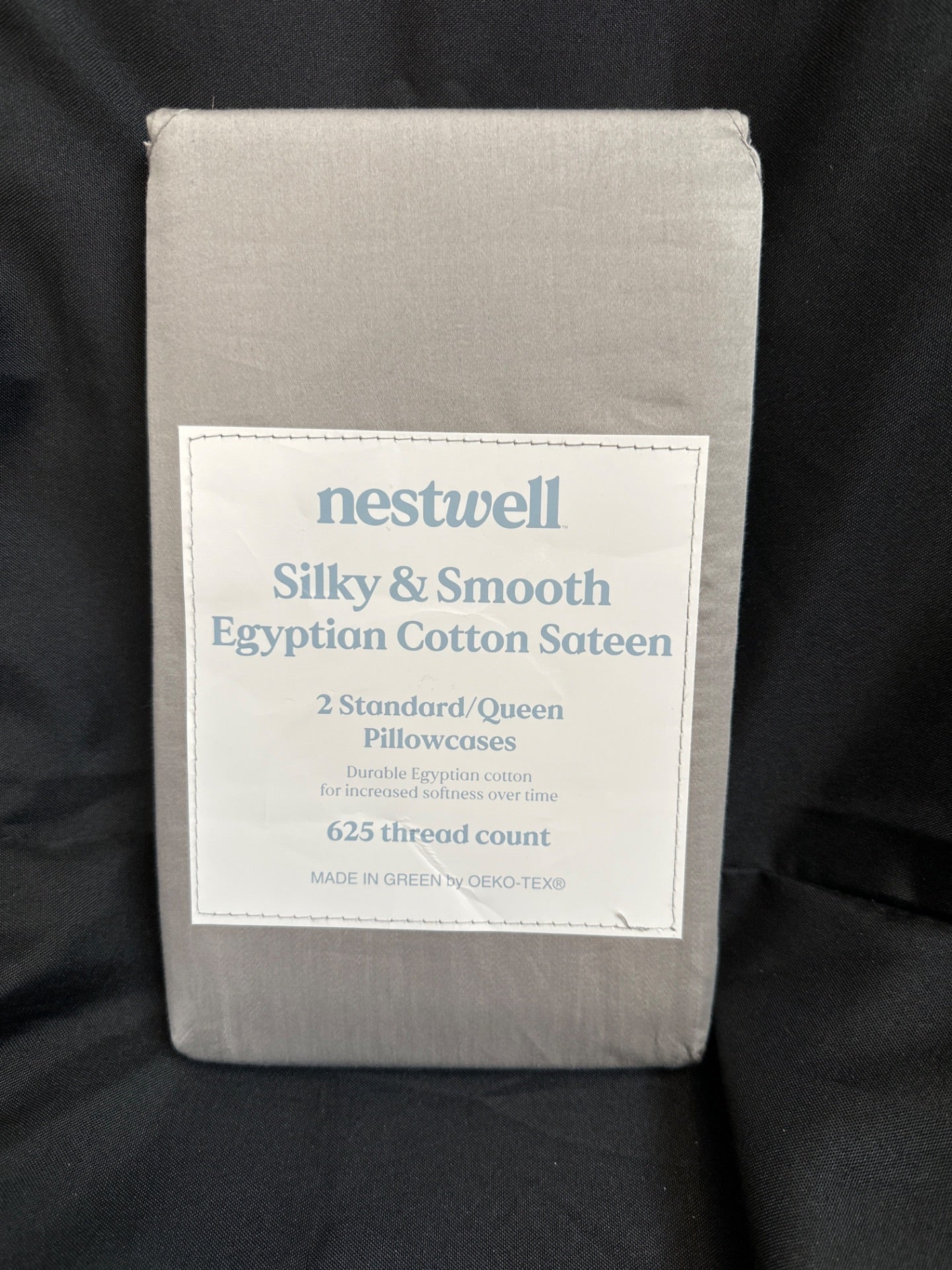 Nestwell Egyptian Cotton Sateen 625-Thread-Count Standard Pillowcases in Paloma (Set of 2) (Retail Price $40)