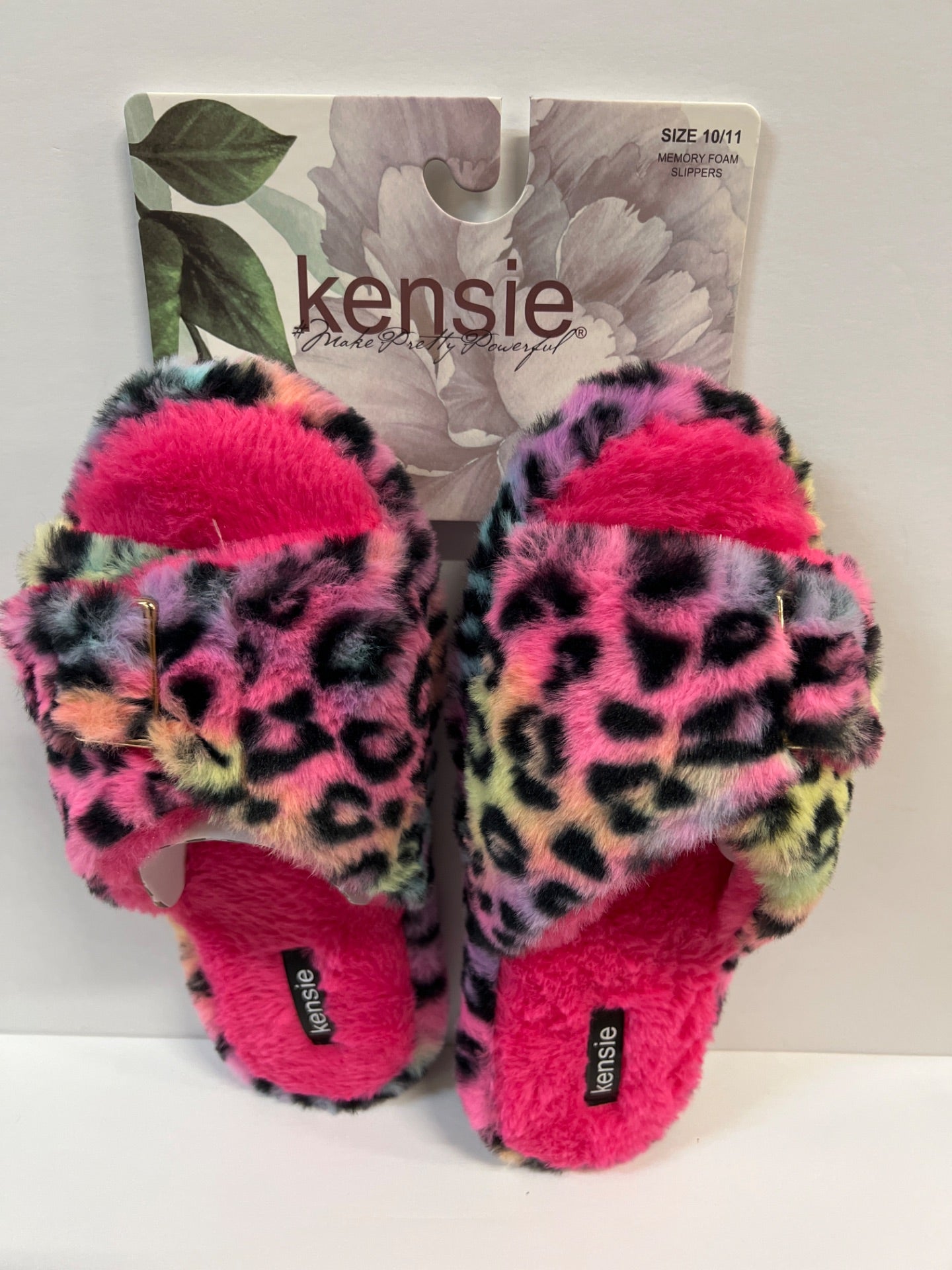 Kensie Women Memory Slippers - Leopard multi color - Size 10/11 (Retail Price $32)