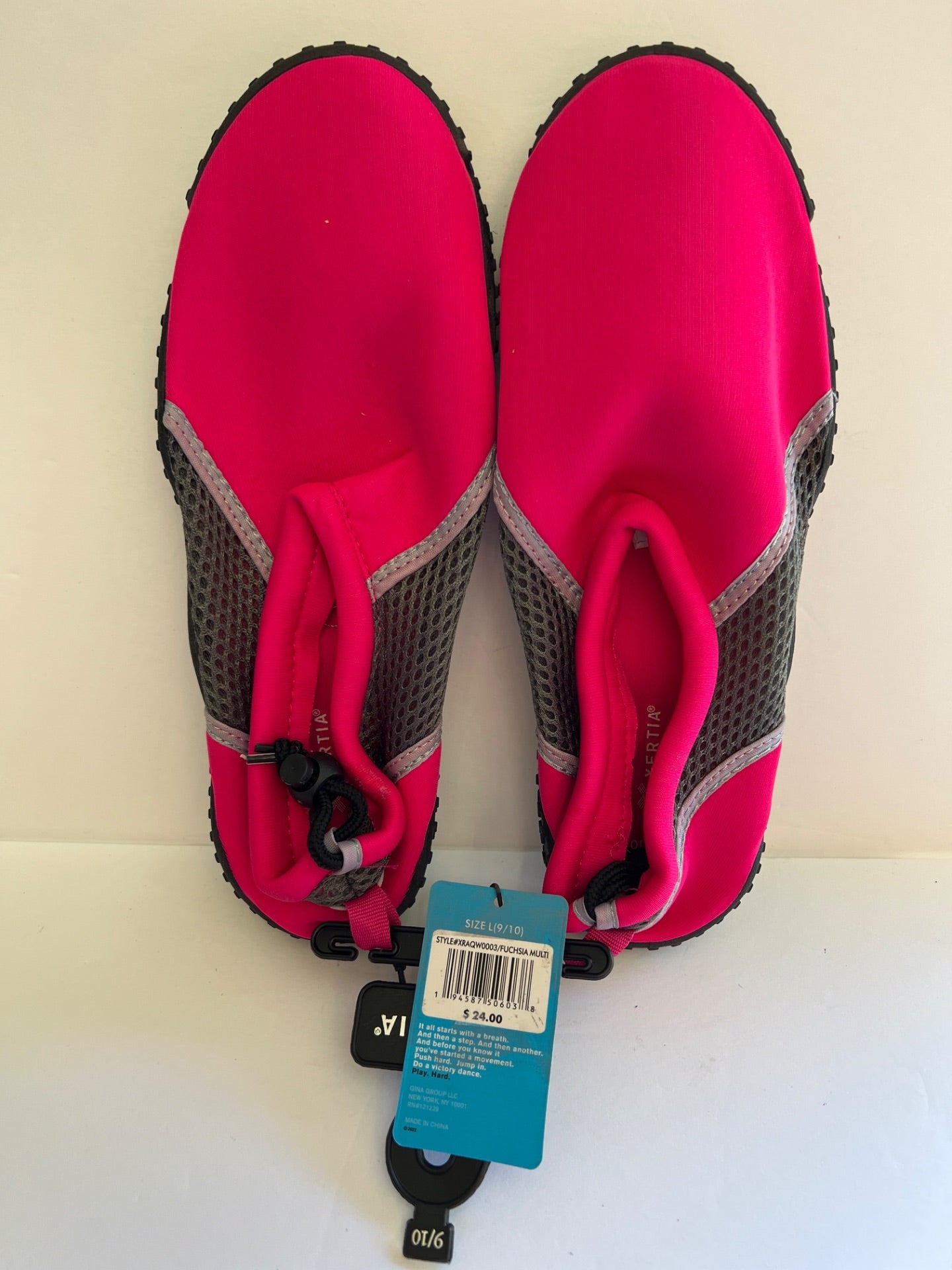 Aqua Shoes with Drawstring - Pink/Black - Size L (9/10) (Retail Price $24)