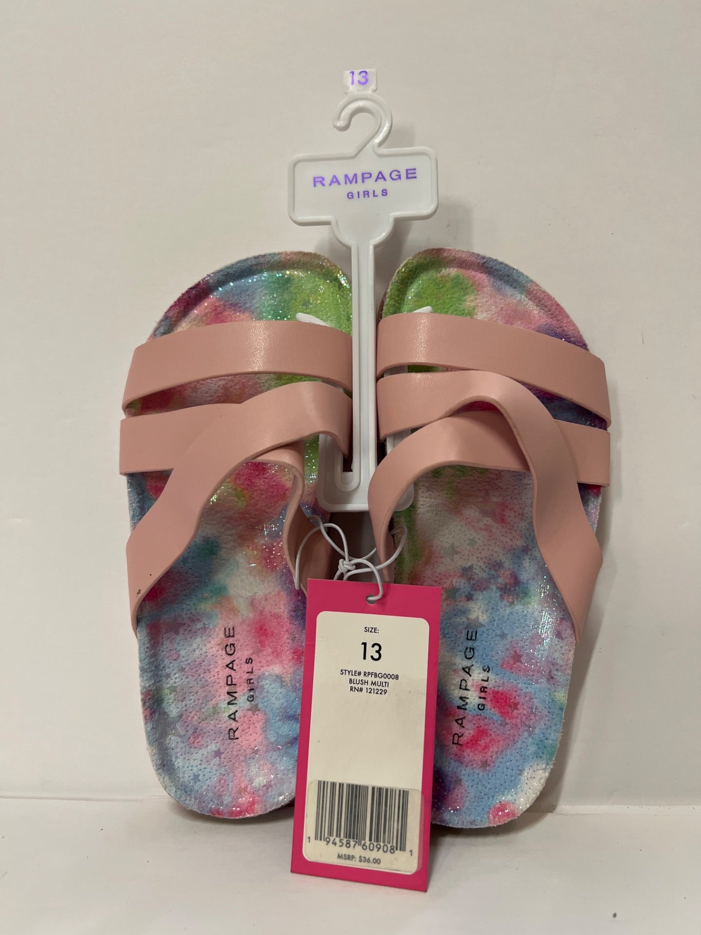 Rampage - Girls Pink Slip on Sandals - Size 13 (Retail Price $36)