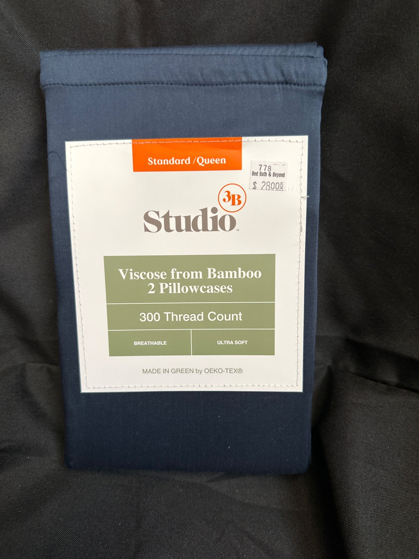 Studio 3B 300-Thread-Count Standard/Queen Pillowcases in Dress Blue (Set of 2) (Retail Price $28)