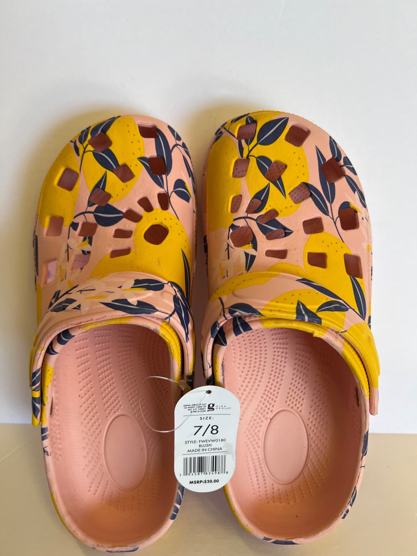 Foamwalk clogs - Pink/Yellow Pattern - Size 7/8 (Retail Price $20)