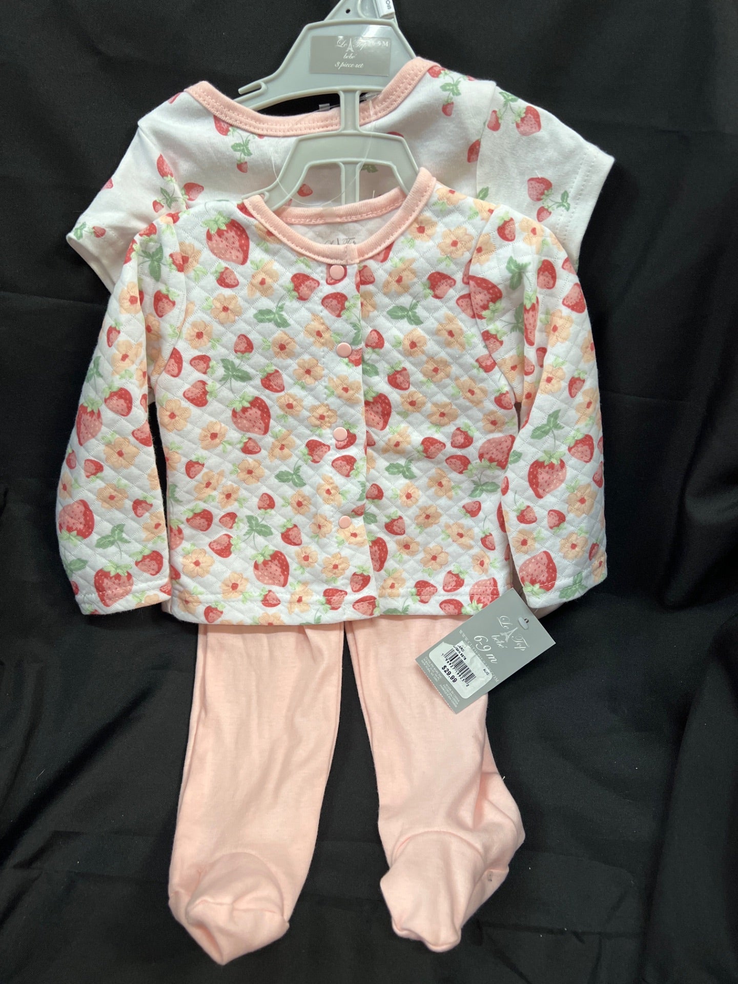 Le Top Bebe 3 piece infant set Strawberry - Size 6-9M (Retail Price $29.99)