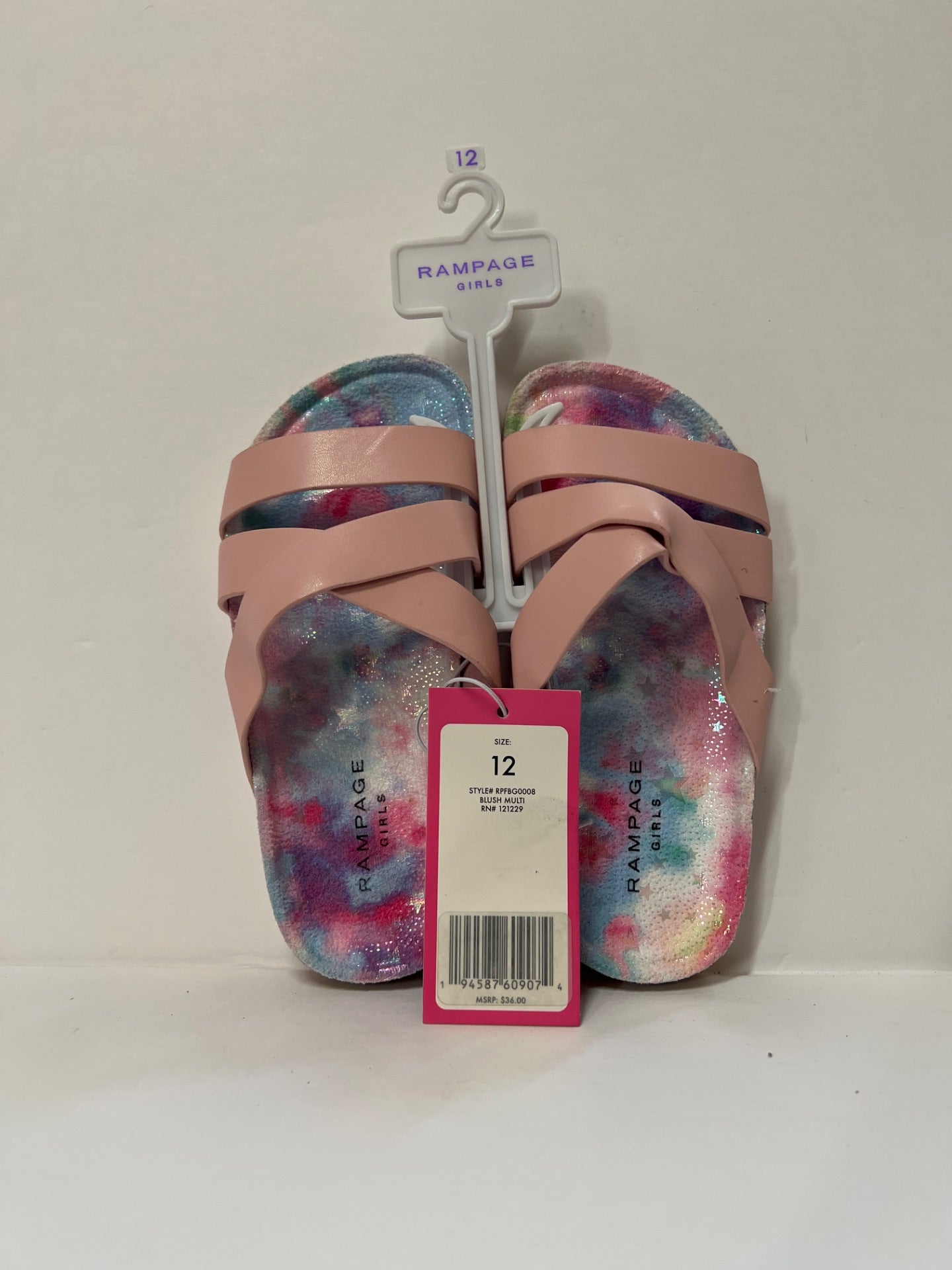 Rampage - Girls Pink Slip on Sandals - Size 12 (Retail Price $36)