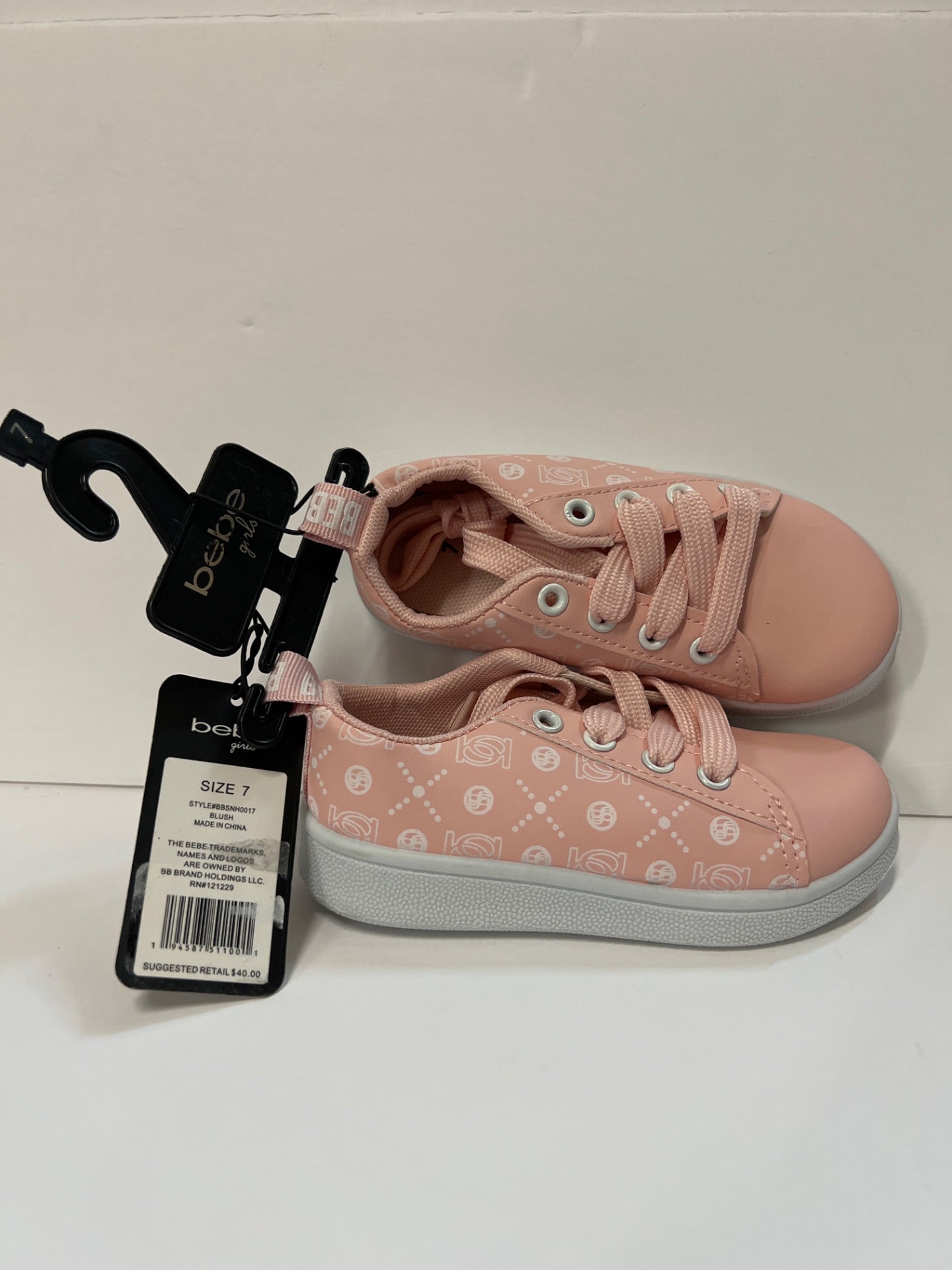 Bebe Pink & White Sneaker - Girls - Size 7 (Retail Price $40)