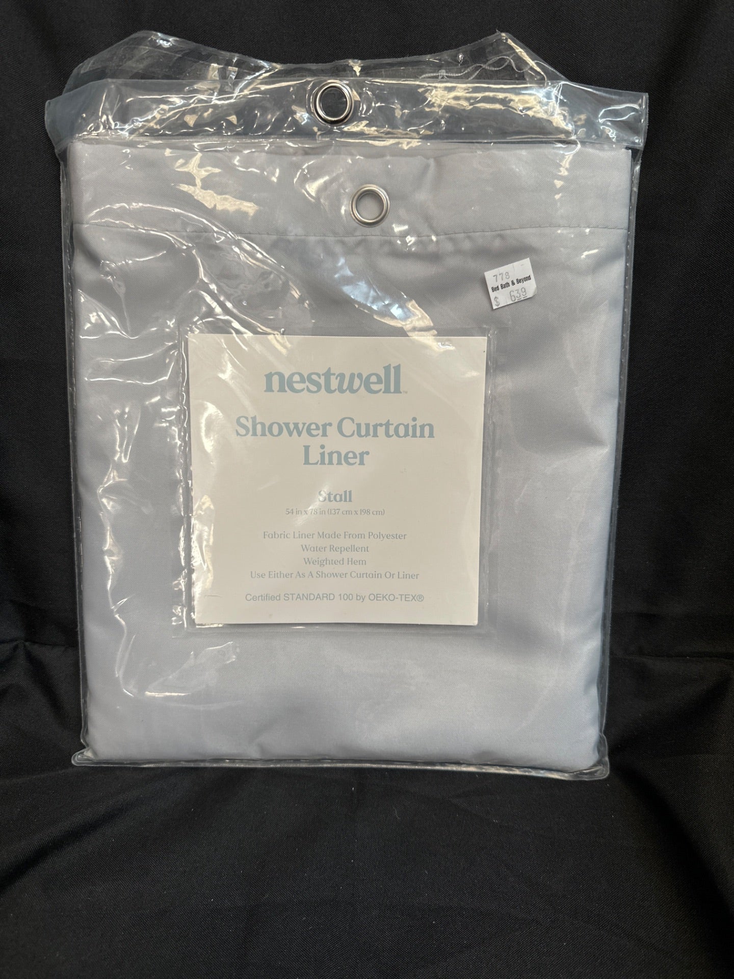 Nestwell 54-Inch X 78-Inch Fabric Shower Curtain Liner in Grey (Retail Price $6.39)