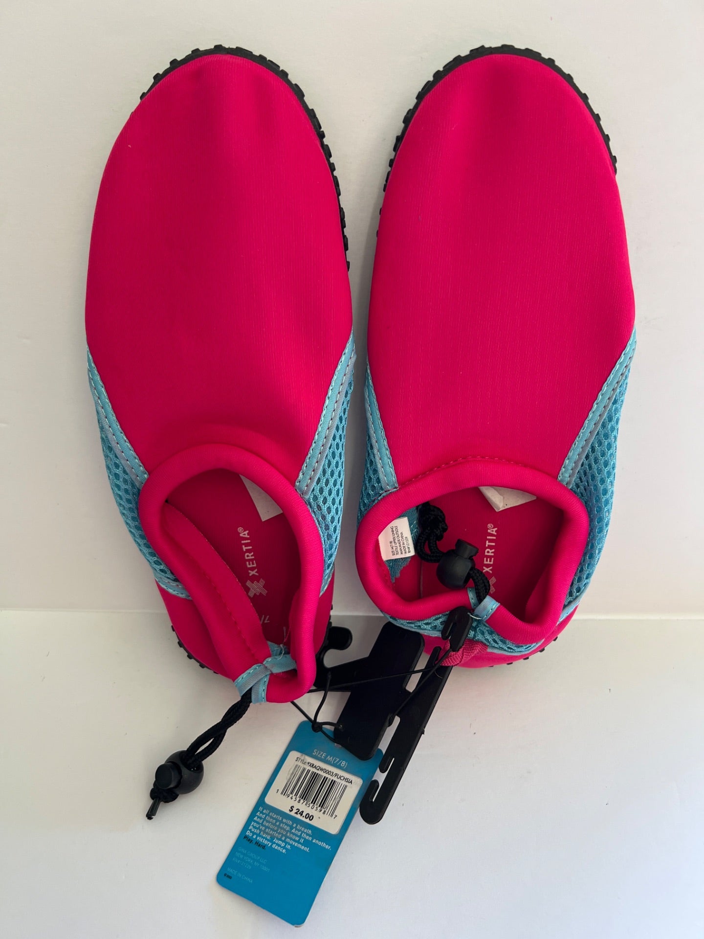 Womens Aqua Shoes with Drawstring - Fushsia - Size M (7/8) (Retail Price $24)