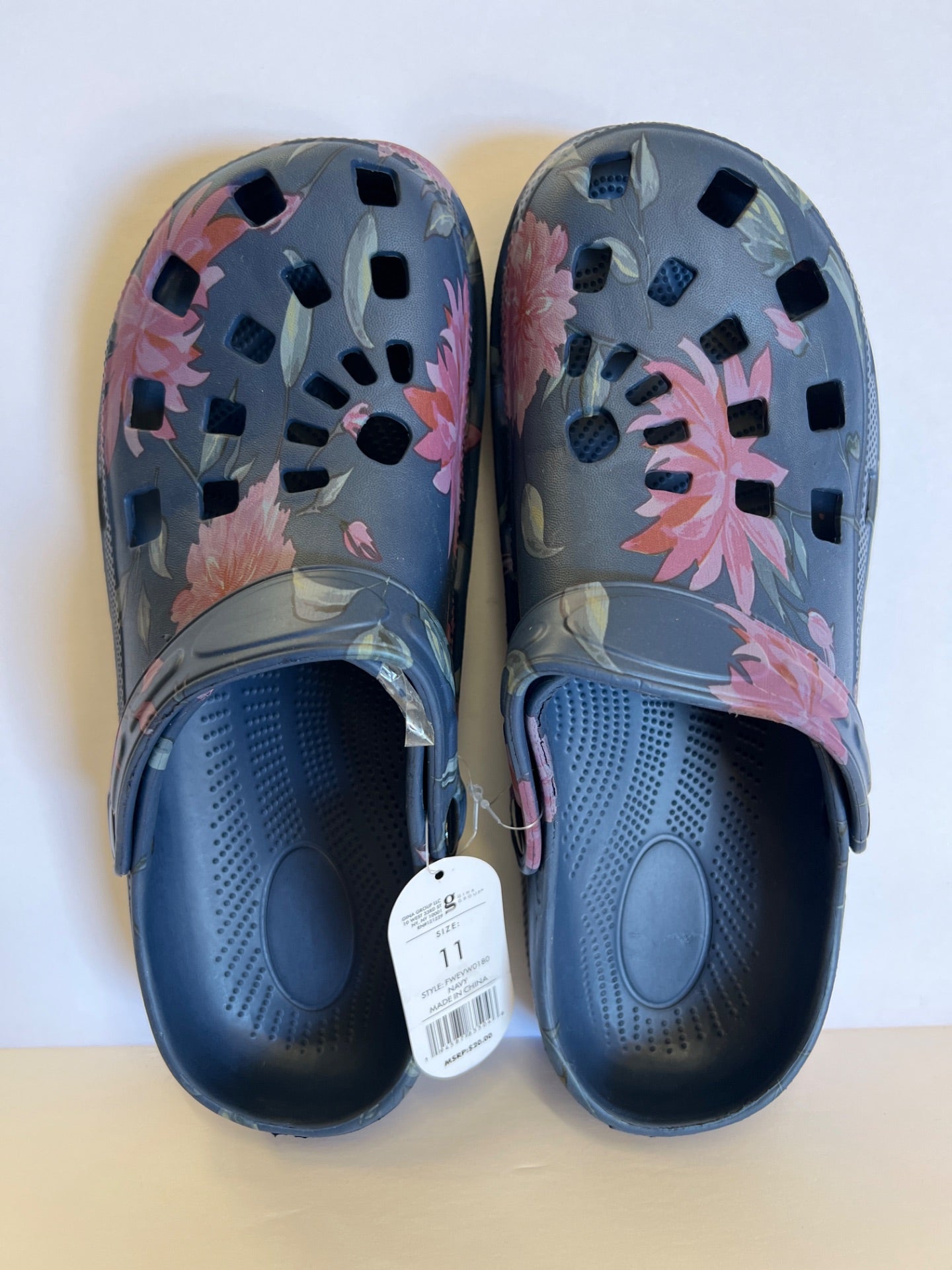 Foamwalk clogs - Navy with Floral Pattern - Size 11 (Retail Price $20)