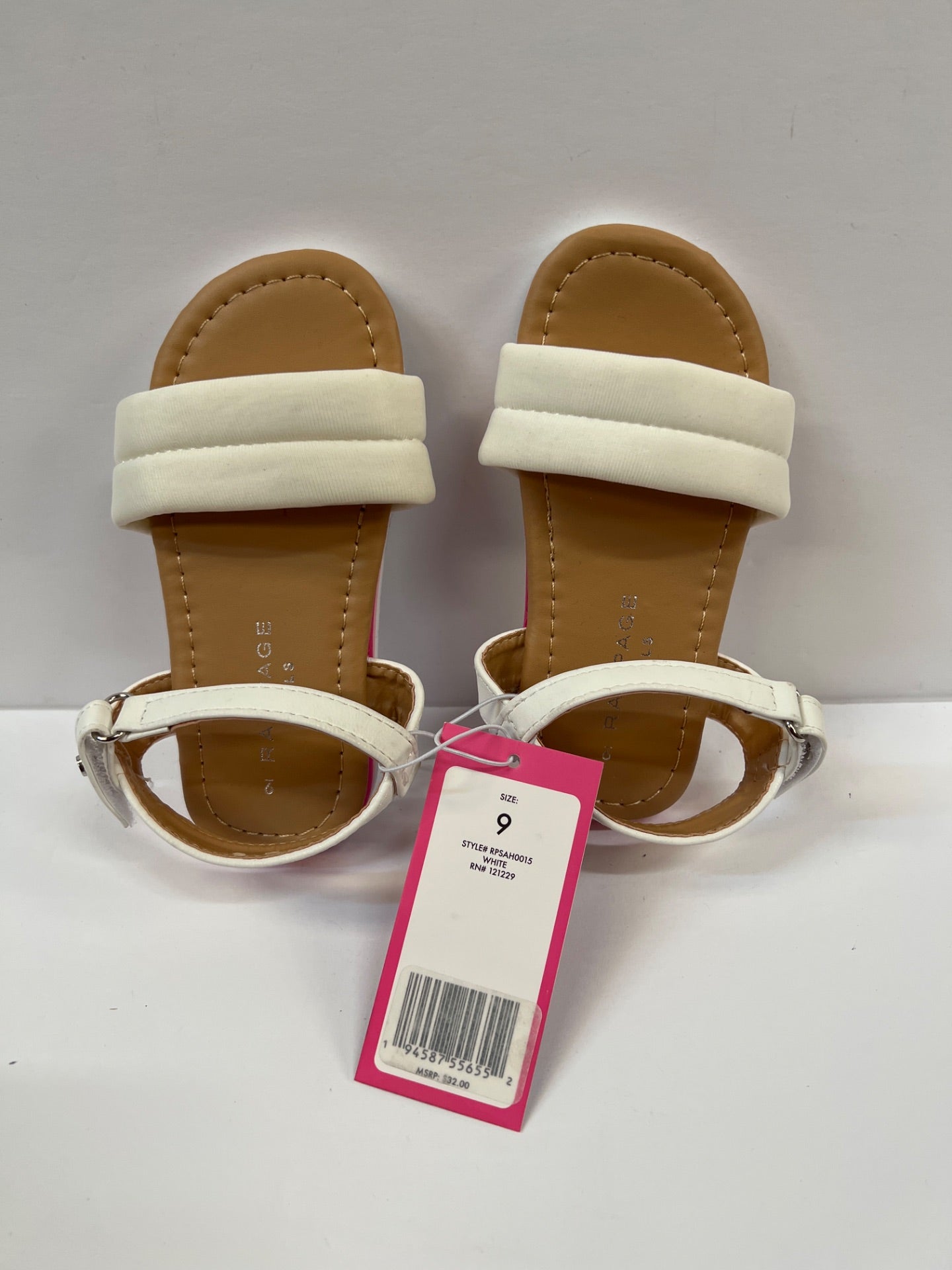 Rampage - White Ankle-Strap Sandal - Girls Size 9 (Retail Price $32)