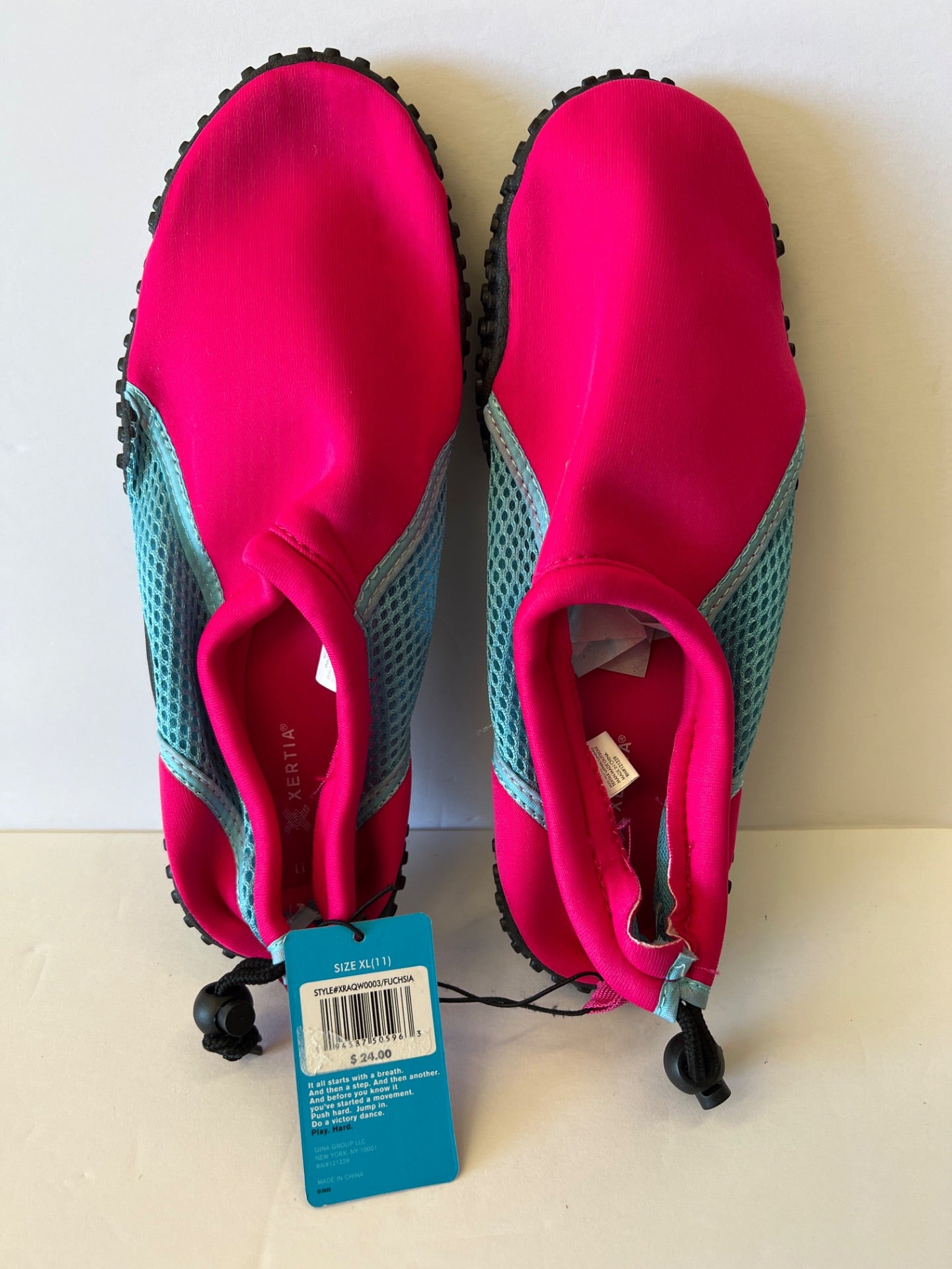 Womens Aqua Shoes with Drawstring - Fushsia - Size XL (11) (Retail Price $24)