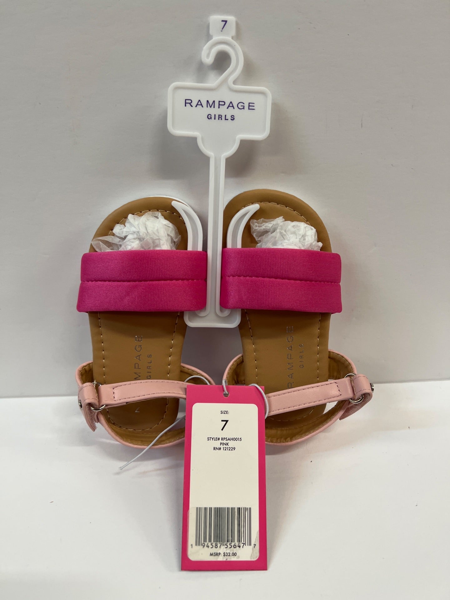 Rampage - Pink Ankle-Strap Sandal - Girls Size 7 (Retail Price $32)