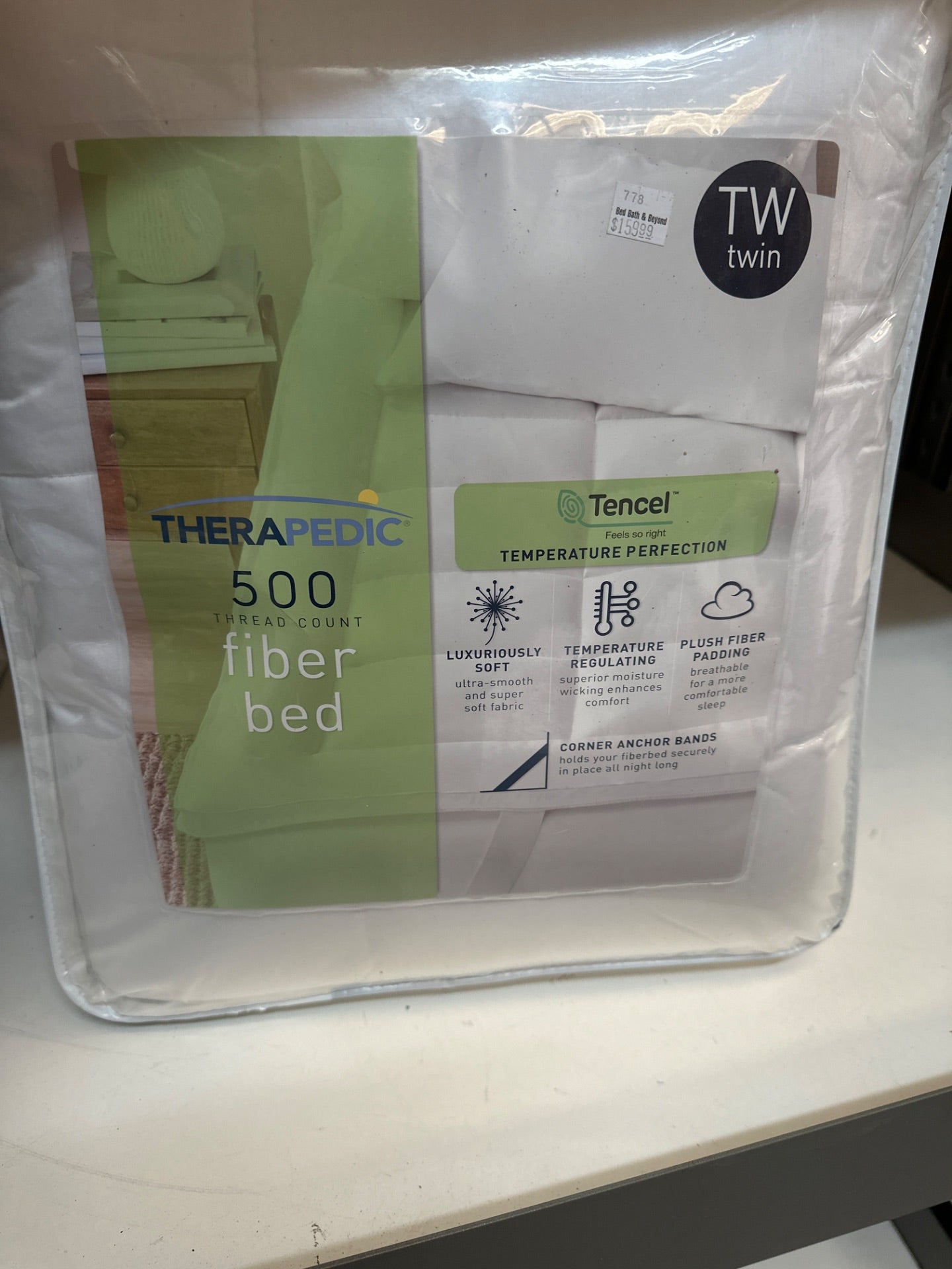 Therapedic Temperature Control Tencel Lyocell Twin Fiberbed Mattress Topper (Retail Price $159.99)