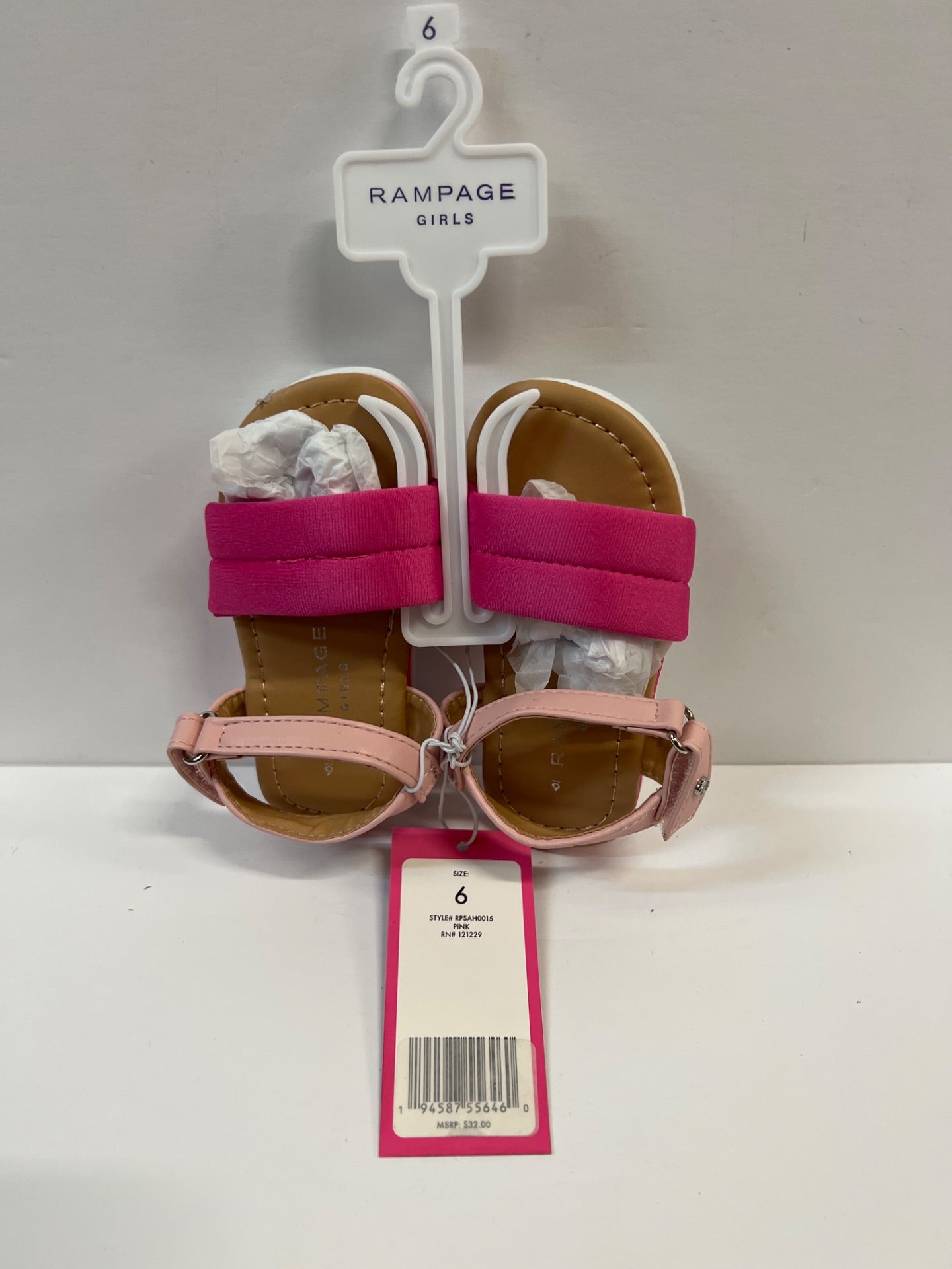 Rampage - Pink Ankle-Strap Sandal - Girls Size 6 (Retail Price $32)