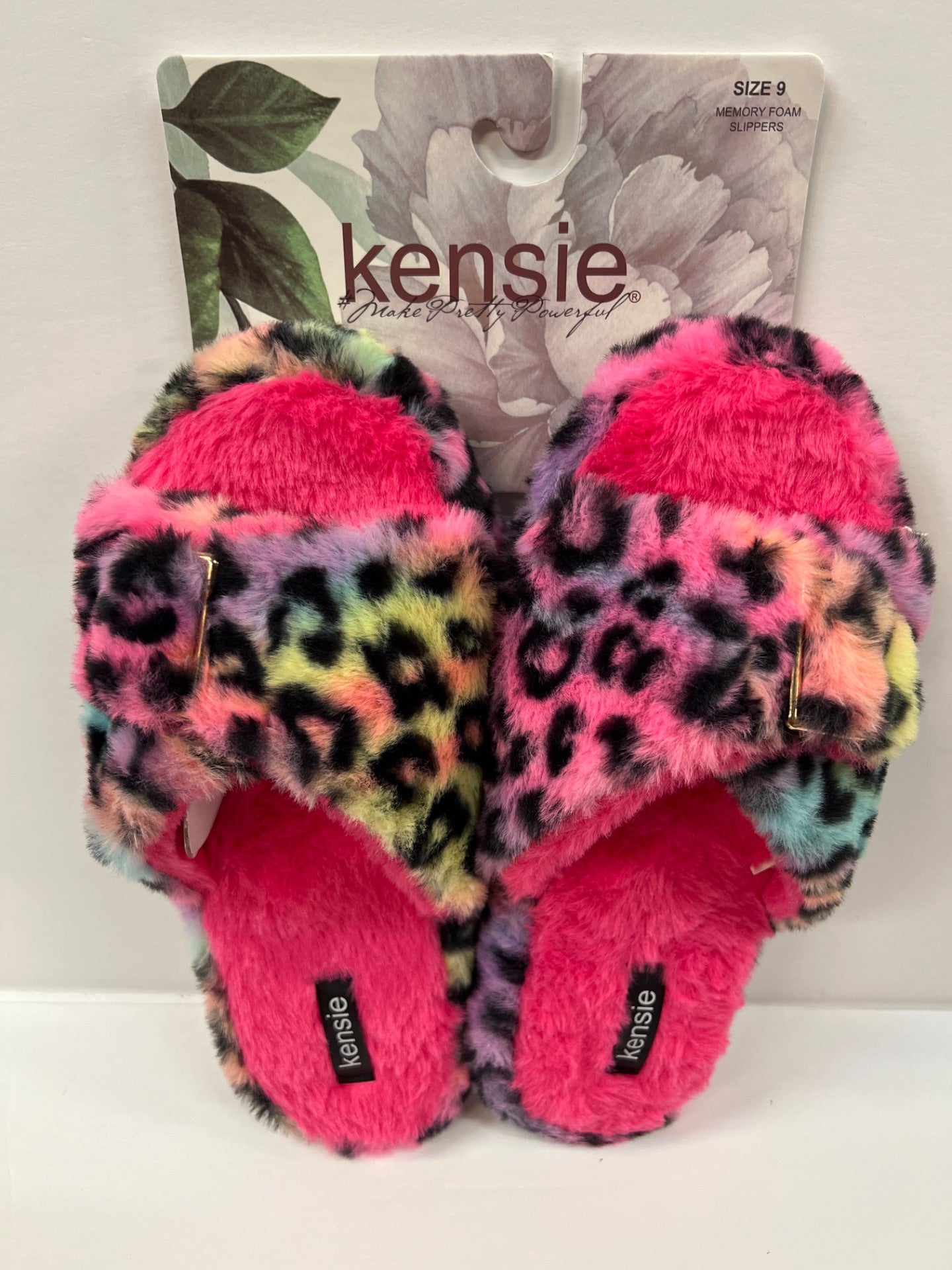 Kensie Women Memory Slippers - Leopard multi color - Size 9 (Retail Price $32)