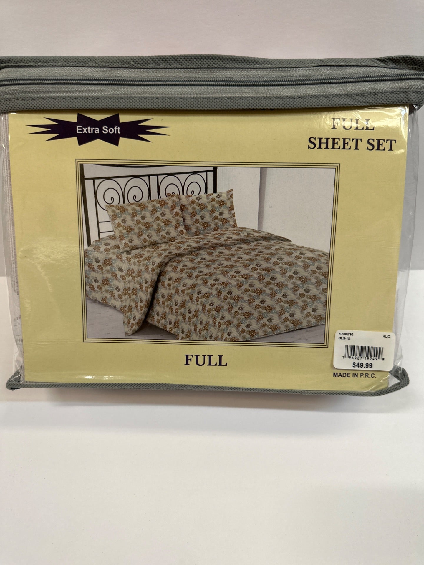 Manhattan Collection Full Sheet Set - Brown/White Floral Pattern (Retail Price $49.99)