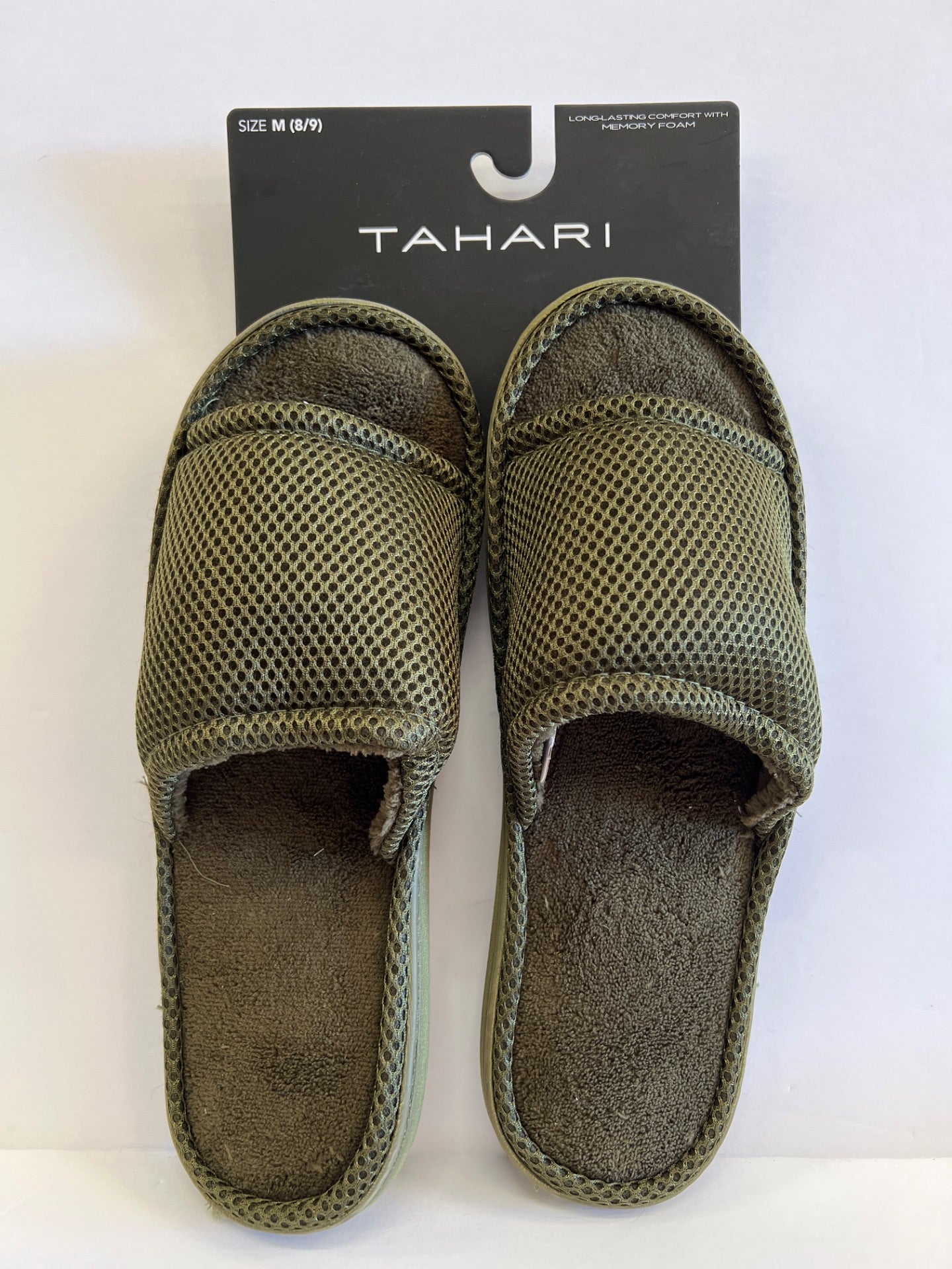 Tahari Memory Foam Slippers - Color: Green,  Size M (8/9) (Retail Price $32)