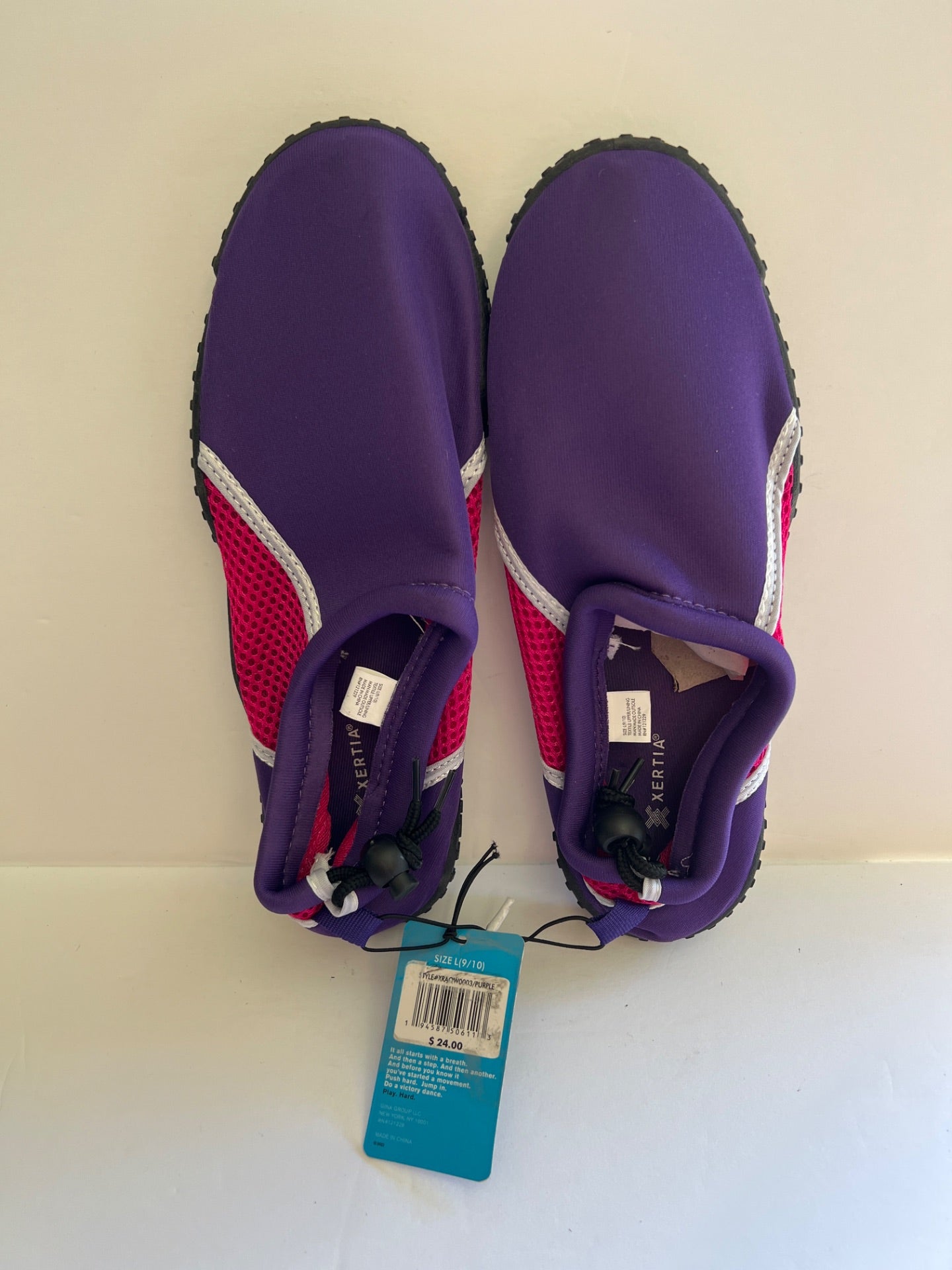 Womens Aqua Shoes with Drawstring - Purple - Size L (9/10) (Retail Price $24)